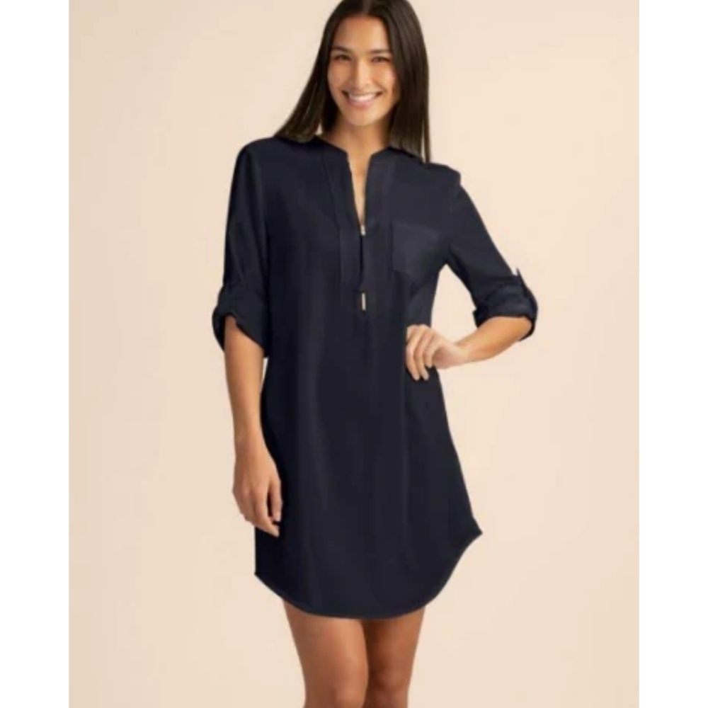 Trina Turk Black Kaiko Shirtdress Size Medium
